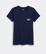 Vineyard Vines Women's Flag Whale Tee in Nautical Navy