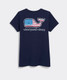 Vineyard Vines Women's Flag Whale Tee in Nautical Navy