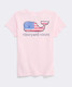 Vineyard Vines Women's Flag Whale Tee in Pink Drink