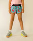 ChicknLegs Girls' Flamingo Running Shorts blue flamingo front view