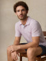 Faherty Men's Short Sleeve Breeze Polo Orchid Wake Stripe lifestyle
