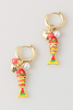 Fame Colorful Fish Pearl And Shell Charms Hoop Earrings HOOPS front view