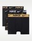 Nike Big Kids' Dri-FIT Micro Print Boxer Briefs 3-Pack Black/Gold front