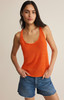 Z Supply Women's Perch Sweater Tank Tiger Lily Heather front view