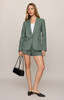 Z Supply Women's Evan Linen Blazer Everglade Full front view