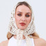 Crochet Bandana Shawl in natural color, front angle view