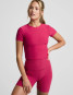 Beyond Yoga Women's Featherweight Cropped Tee in Berry Red Heather
