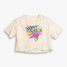 TYLER'S Women's Nostalgia Crop Tee in cream and brown colorway