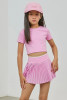 Parfum de Fit Girls' Parfum Pleat Tennis Skirt in Petal Pink