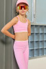 Parfum de Fit Girls' Essence Flare Accent Leggings in Petal Pink