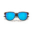 Oakley Men's Actuator Polarized Sunglasses in brown tortoise with Prizm Sapphire lenses folded.