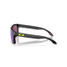 Oakley Men's Holbrook Court Collection sunglasses in matte black with Prizm Road Jade lenses, side view.