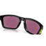 Oakley Men's Holbrook Court Collection sunglasses in matte black with Prizm Road Jade lenses, back view.