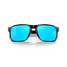 Oakley Men's Holbrook XL sunglasses in polished black with Prizm Sapphire lenses, folded view.