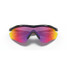 Oakley Men's M2 Frame XL sunglasses in polish black with Prizm Road lenses, folded view.