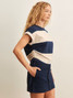 Sanctuary Women's All Day Ruched Tee in Navy Blazer/Dark Opal