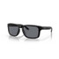 Oakley Men's Standard Issue Holbrook sunglasses in matte black with grey lenses, tilted angle view.