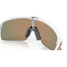 Oakley Men's Sutro Lite sunglasses in matte white with Prizm Ruby lenses, back view.