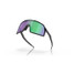 Oakley Kids' Sutro S sunglasses in polish black with Prizm Jade lenses, top view.