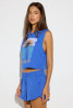 Spiritual Gangster Women's Spirit Cotton Crop Tank Top in ultra marine blue