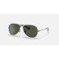 Ray-Ban Cockpit sunglasses in gunmetal with classic green lenses, tilted view