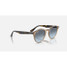 Ray-Ban Highstreet sunglasses in turtledove with blue gradient grey lenses, angled view