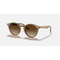 Ray-Ban Highstreet sunglasses in light brown with brown gradient lenses, angled view