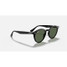 Ray-Ban Highstreet sunglasses in black with dark green tinted lenses, tilted view