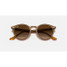 Ray-Ban Highstreet sunglasses in light brown with brown gradient lenses, folded view.