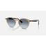 Ray-Ban Highstreet sunglasses in turtledove with blue gradient grey lenses, tilted angle view