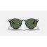 Ray-Ban Highstreet sunglasses in black frame with dark green lenses, front view angle