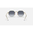 Ray-Ban Jack Sunglasses in gold frame with blue gradient lenses, back angle view
