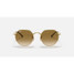 Ray-Ban Jack Sunglasses in gold with brown gradient lenses, front view
