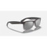 Ray-Ban Justin Classic sunglasses in rubber grey with silver mirrored lenses, tilted view.