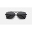 Ray-Ban New Caravan sunglasses in black with dark grey lenses, folded view