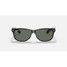Ray-Ban New Wayfarer Classic sunglasses in gloss black with crystal green lenses