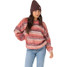 O'Neill Women's Bayou Striped Sweater Bayou Chocolate full outfit view