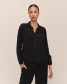 Bella Dahl Women's Lace Inset Long Sleeve Shirt in Black