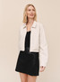 Bella Dahl Women's Cropped Bomber Jacket Winter White front view