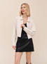 Bella Dahl Women's Cropped Bomber Jacket Winter White side view