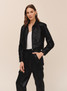 Bella Dahl Women's Cropped Bomber Jacket Black side view
