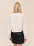 Bella Dahl Women's Cropped Bomber Jacket Winter White back view