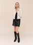 Bella Dahl Women's Cropped Bomber Jacket Winter White full length