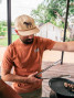 Duck Camp Pointer Snapback Hat Croissant lifestyle