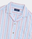 Vineyard Vines Men's Linen Cotton Short-Sleeve Cabana Shirt Jake Blue front lay