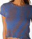 Roxy Women's Poolside Crop Tee Dutch Blue Stripe fabric detail