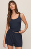 PJ Salvage Women's PJ Just Right Rib Tank Top Eclipse Full side view