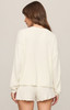 Z Supply Women's PJ Daydream Rib Longsleeve Top Rib Bone back view