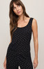 Z Supply Women's PJ Luxe Dot Tank Top TNK BLACK Zoom detail