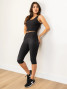 Thrive Societe Women's High Rise Pedal Pusher Leggings Pedal Black Full Front
